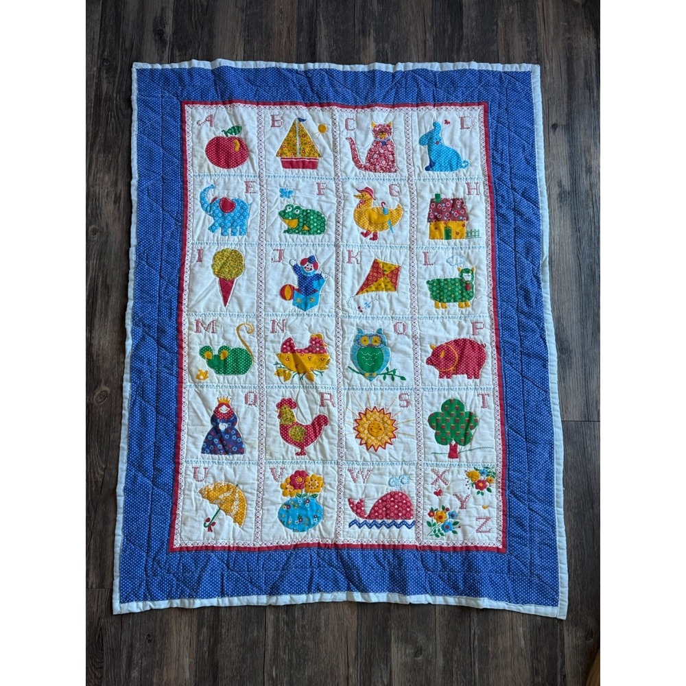 Vintage ABC Baby Blanket Quilt